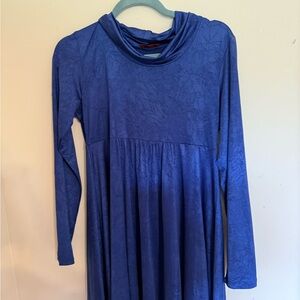 Isle of Paradise Blue Cowl Neck Pleated Mini Dress